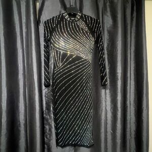 Elegant Black and Silver Women's Dress